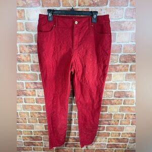 Chicos Red Women's textures Jeggings